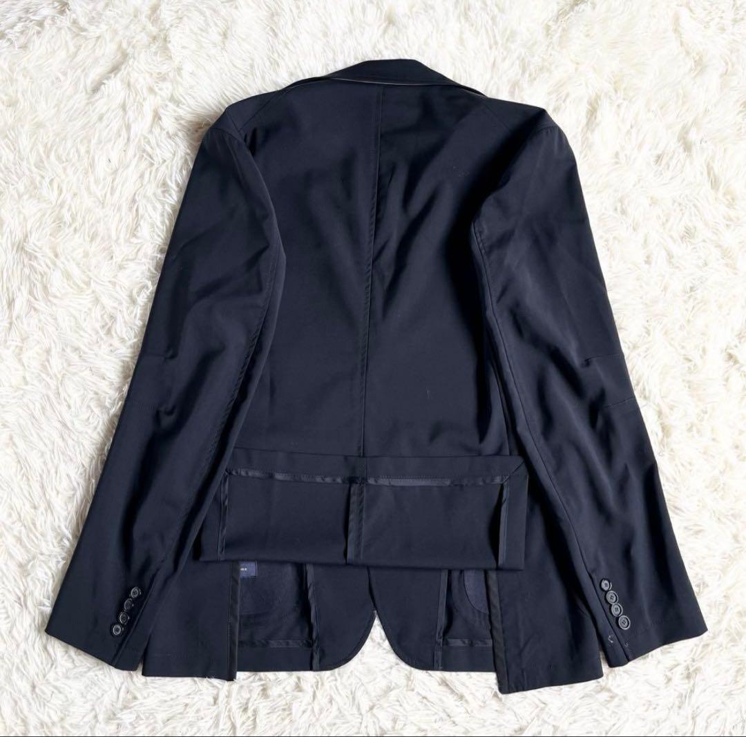 <美品>TAGLIATORE 新ロゴ reflect ネイビー ウールスーツ48