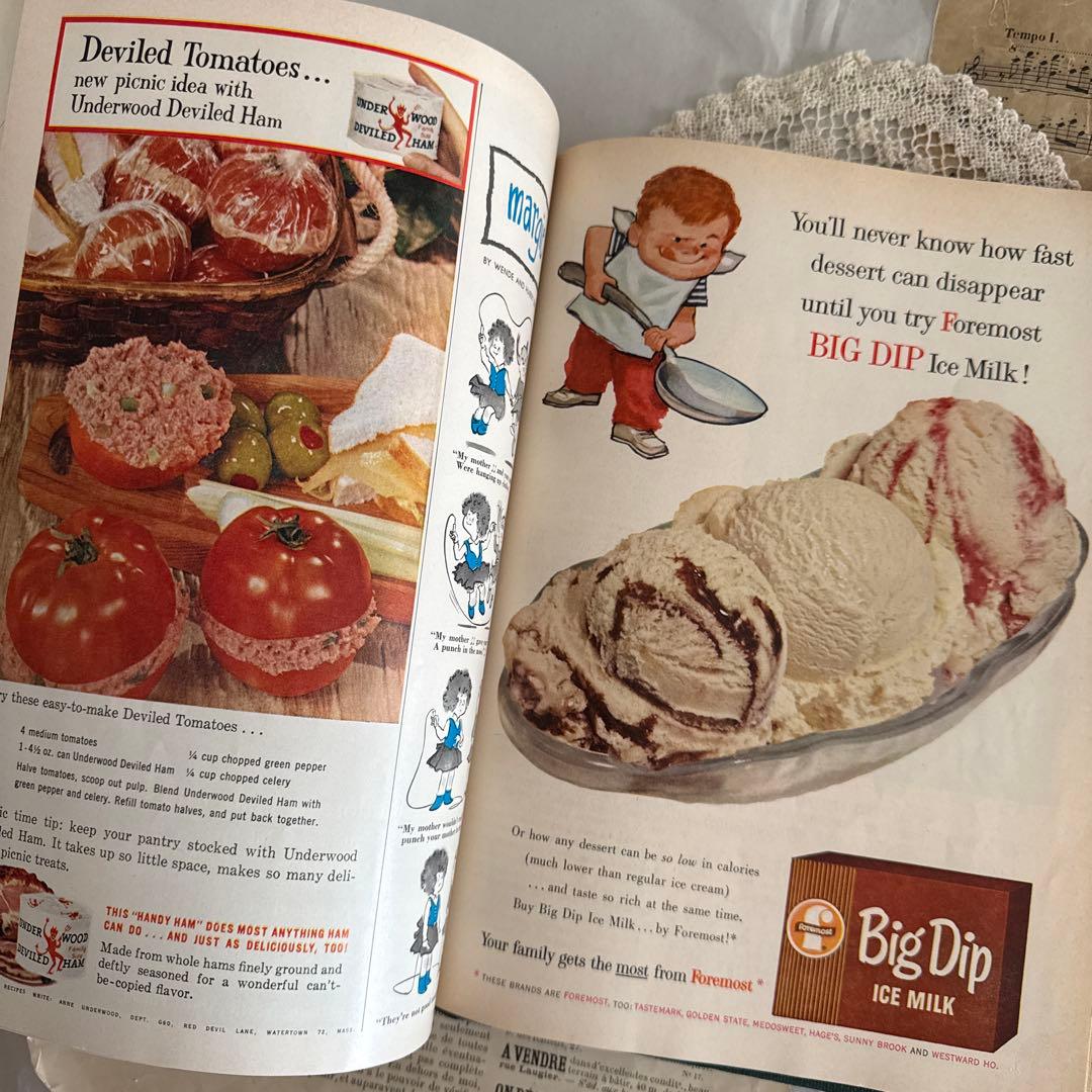 大容量❗️1960年ビンテージ可愛い雑誌　洋書　古書ジャンクジャーナル素材　広告