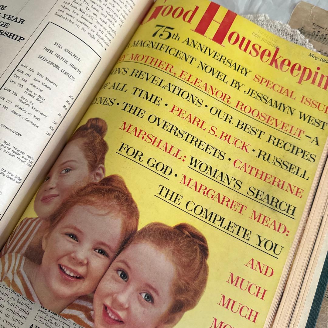 大容量❗️1960年ビンテージ可愛い雑誌　洋書　古書ジャンクジャーナル素材　広告