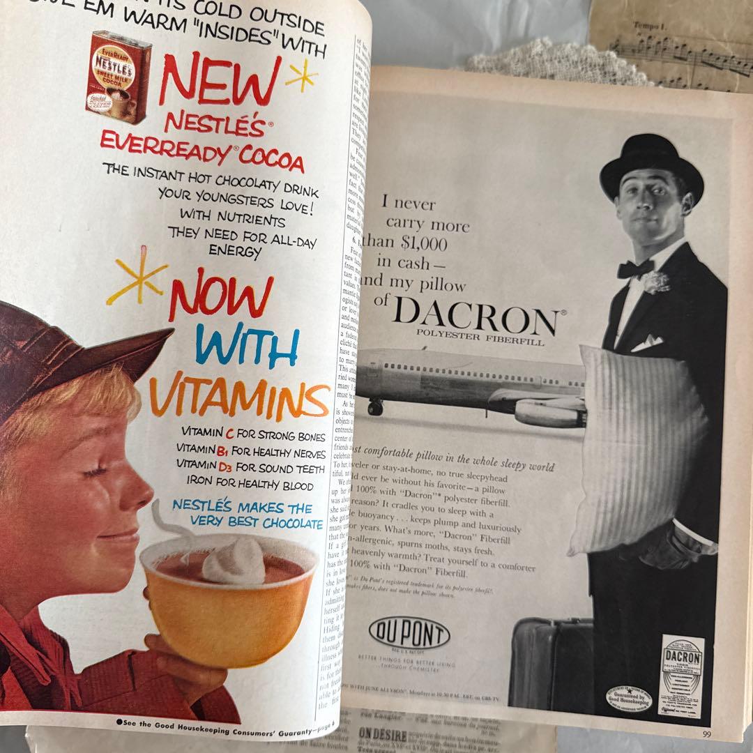 大容量❗️1960年ビンテージ可愛い雑誌　洋書　古書ジャンクジャーナル素材　広告