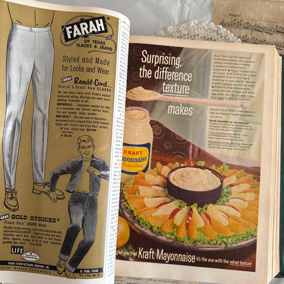 大容量❗️1960年ビンテージ可愛い雑誌　洋書　古書ジャンクジャーナル素材　広告