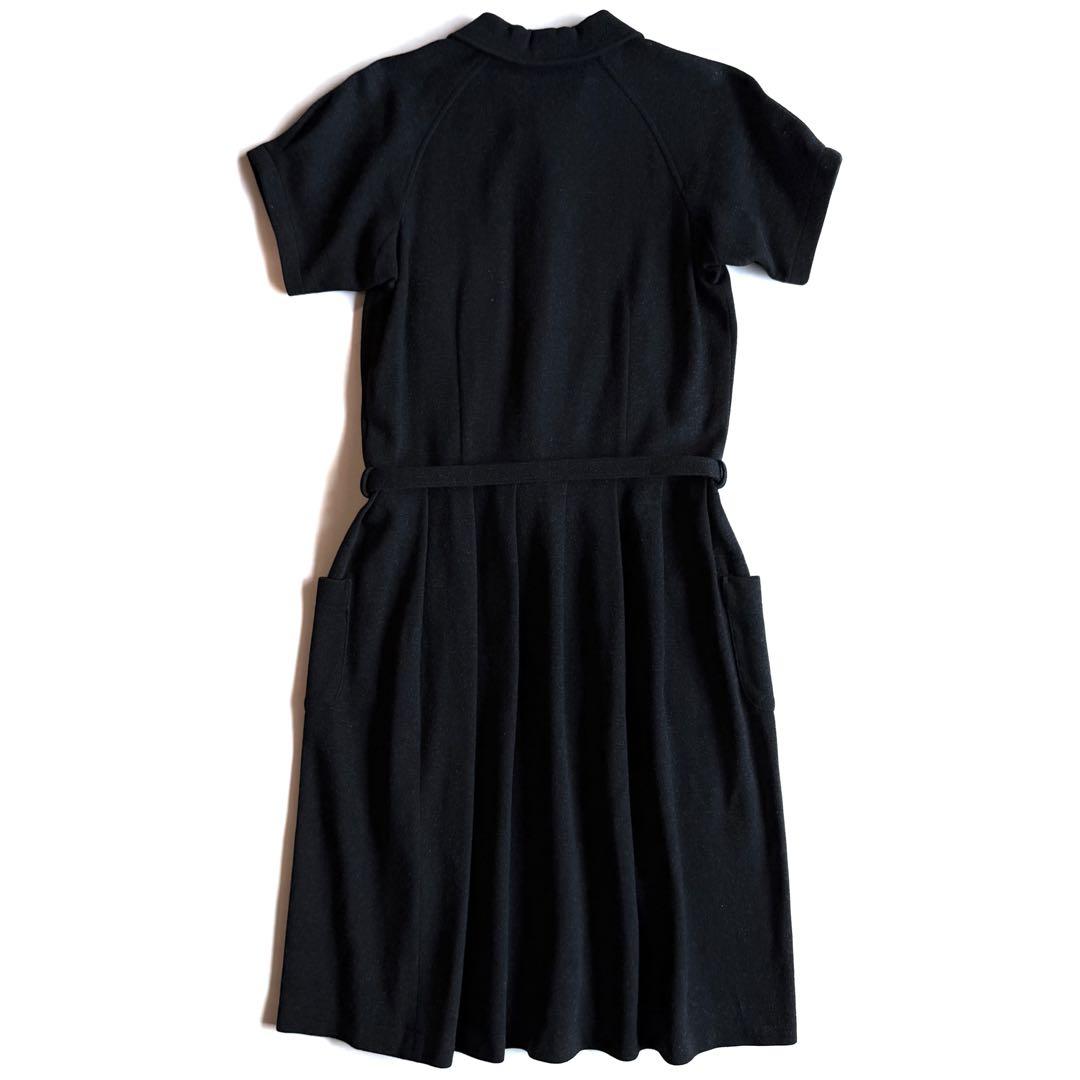 《美品》コムデギャルソン コムコム 丸襟 ワンピース ベルト付き ブラック XS