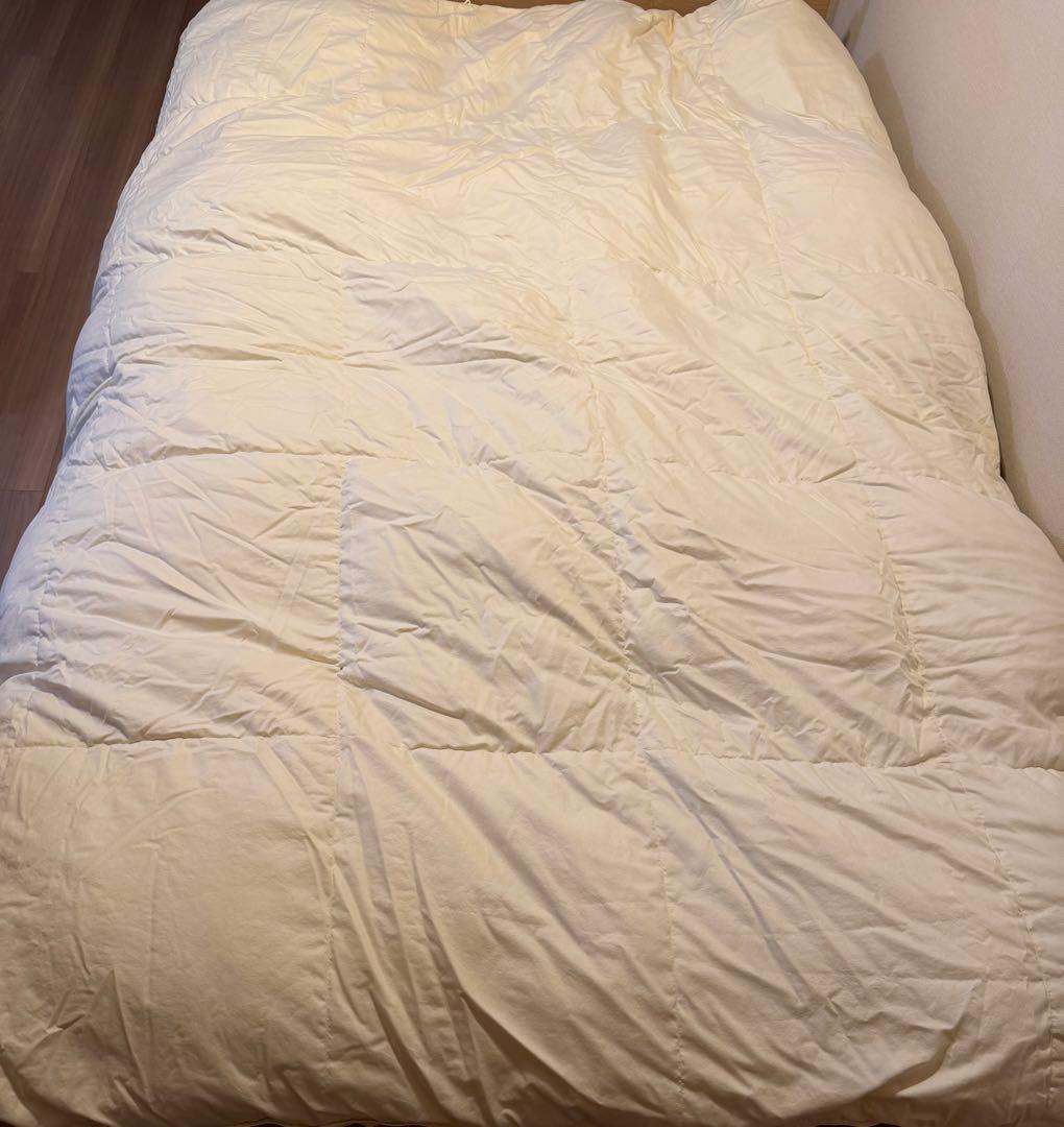 羽毛布団 セミダブル ホワイトグースダウン93% 二層立体キルト