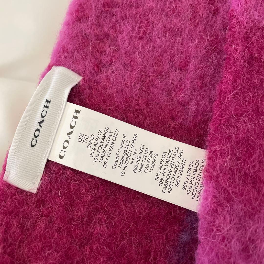 COACH マフラー ピンク系 915