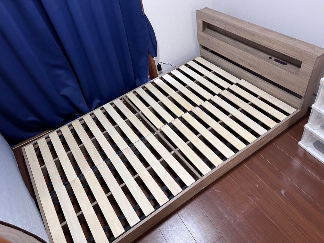 RASIK ラシク　ローベッドフレーム　グレージュ　セミダブルマットレス　セット