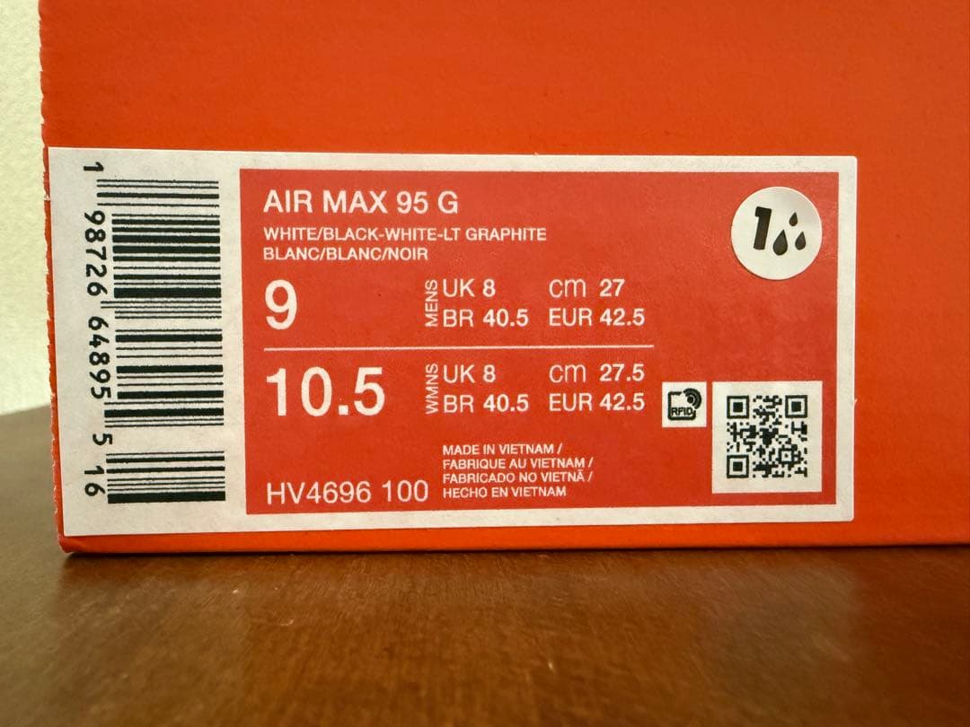 ★新品★ナイキ　エア マックス 95 G Nike Air Max 95 白