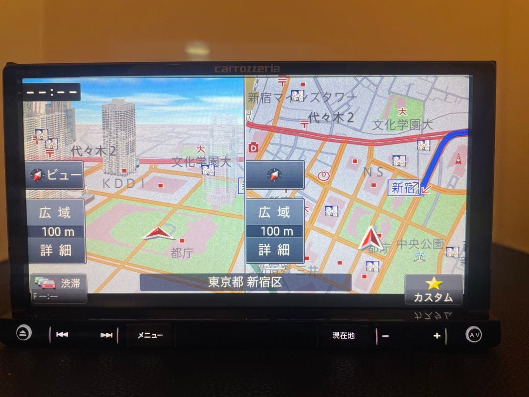 最新地図楽ナビAVIC-RZ302 中古180mm7Ｖ型ワンセグTV最新オービス