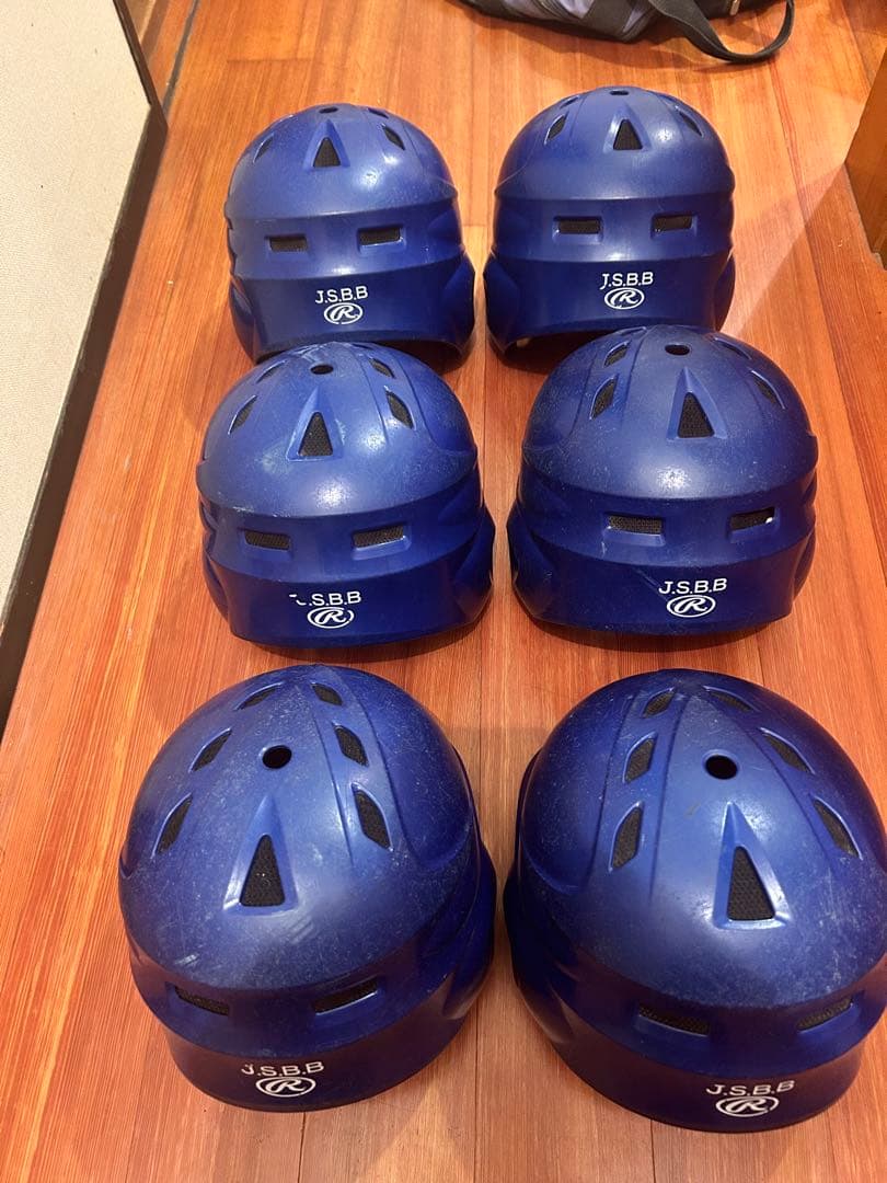 野球、バッター用ヘルメット 青 6個セット