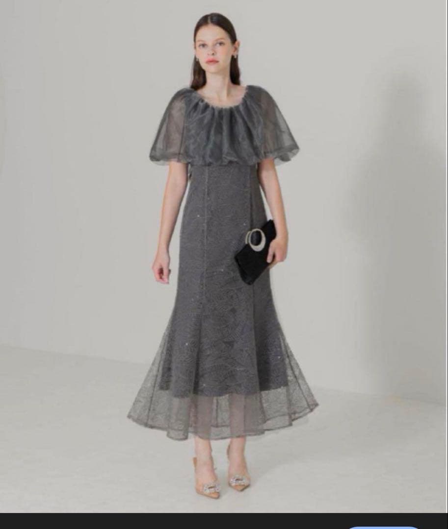 Leja「2WAYオフショルダーパフスリーブマーメイドワンピースロングドレス」