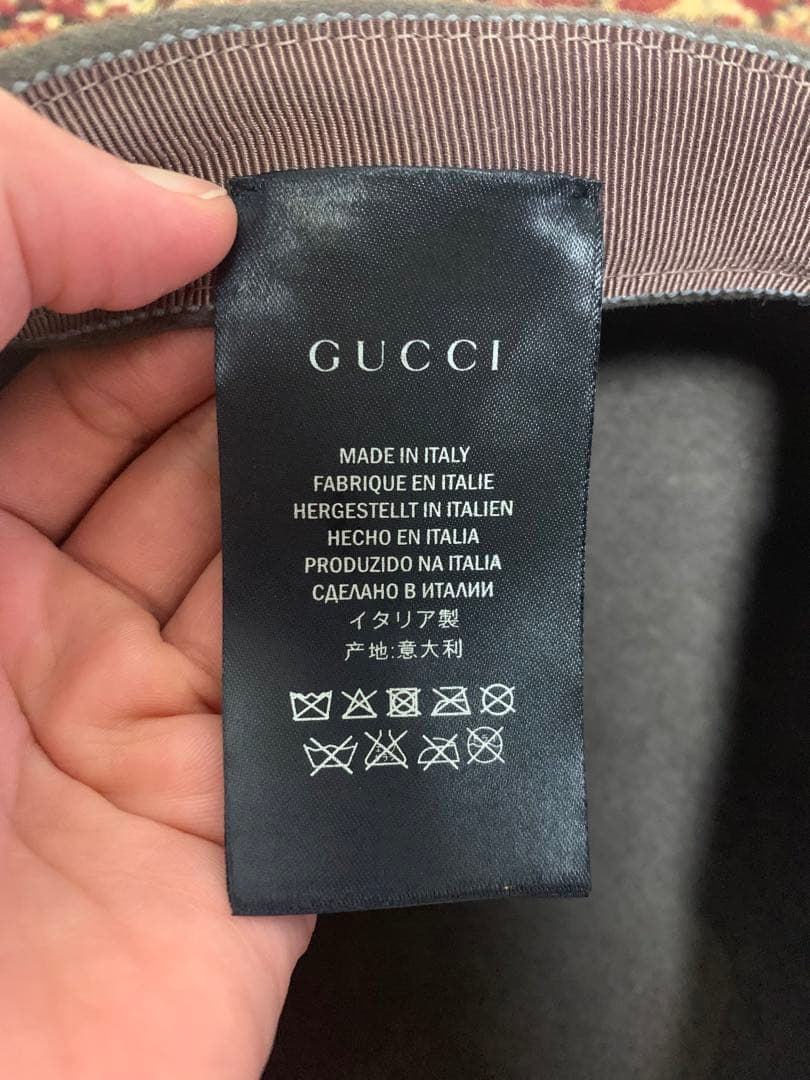 【GUCCI】GUCCI グレー ベレー帽　グッチ　帽子