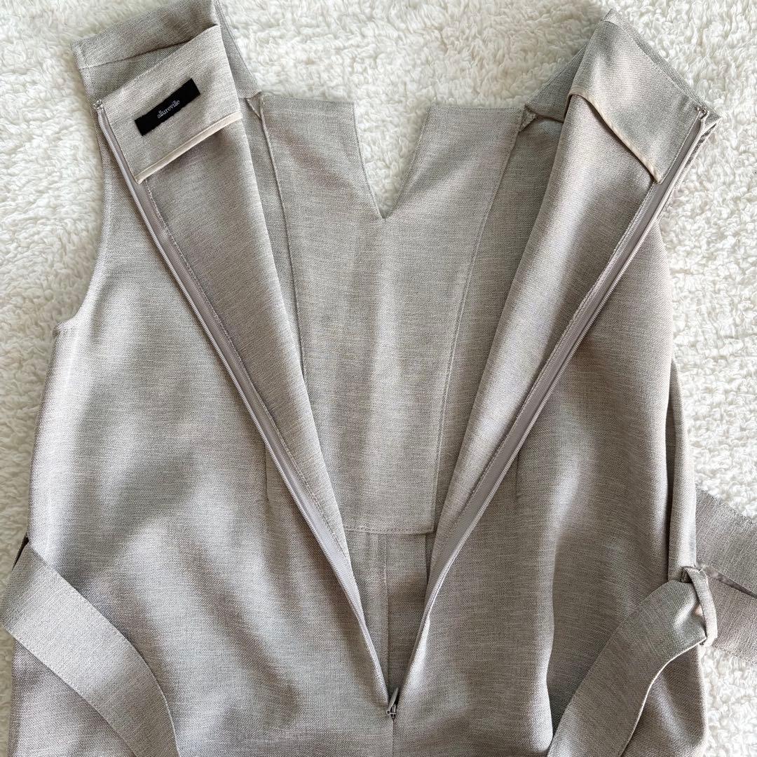 美品✨アルアバイル オールインワン サロペット ベルト グレー ワイド マキシ