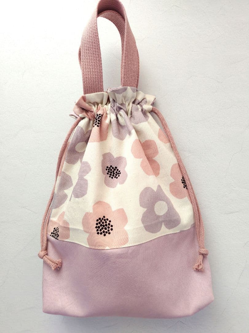 入園入学グッズ 絵本袋 巾着袋 北欧 花柄 くすみ