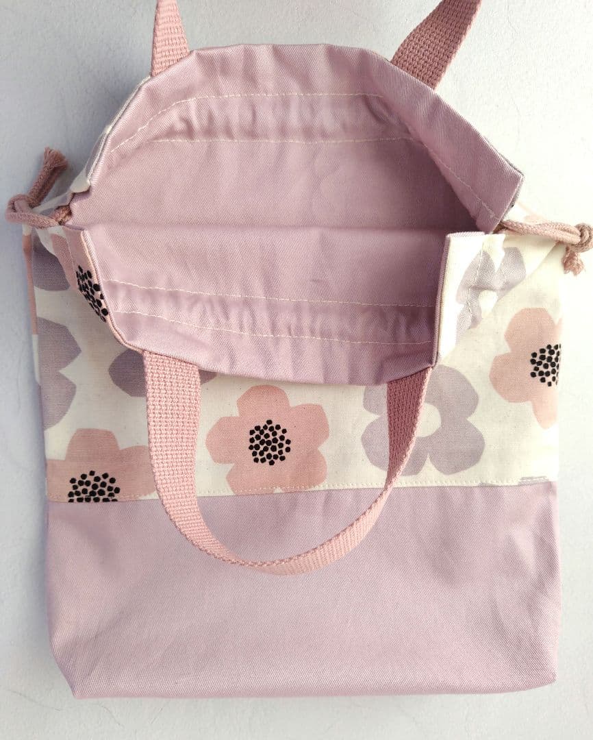 入園入学グッズ 絵本袋 巾着袋 北欧 花柄 くすみ