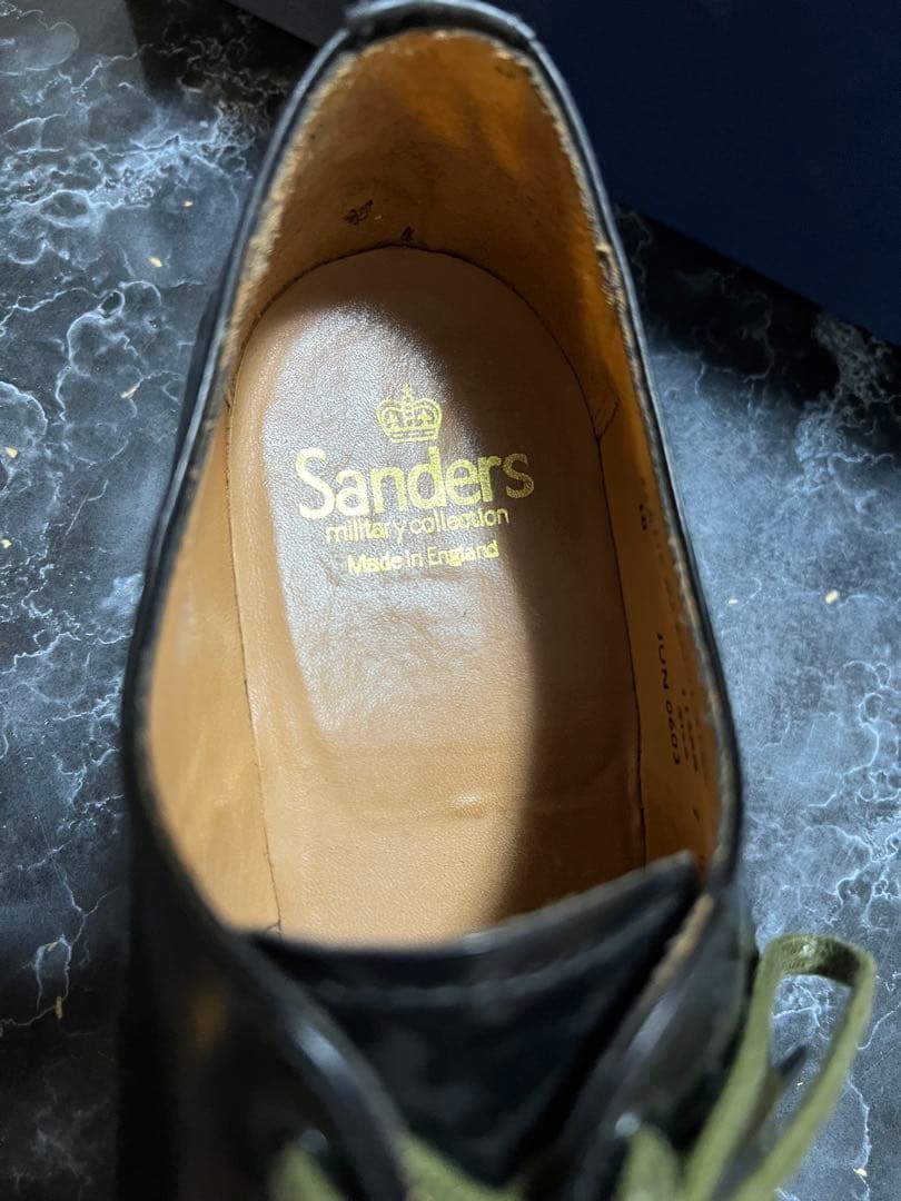 【美品】サンダース 1128Bミリタリーダービーシューズ BLACK 7H