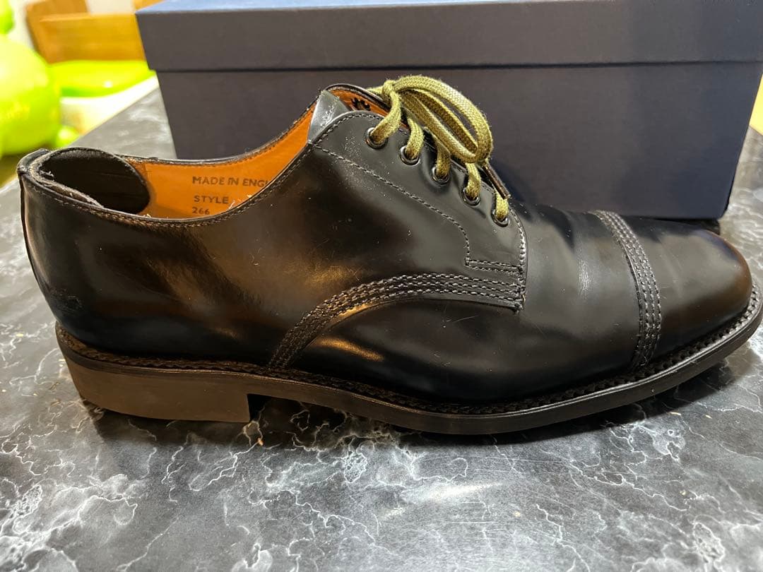 【美品】サンダース 1128Bミリタリーダービーシューズ BLACK 7H