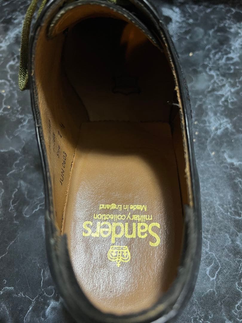 【美品】サンダース 1128Bミリタリーダービーシューズ BLACK 7H