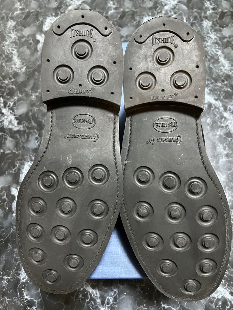 【美品】サンダース 1128Bミリタリーダービーシューズ BLACK 7H