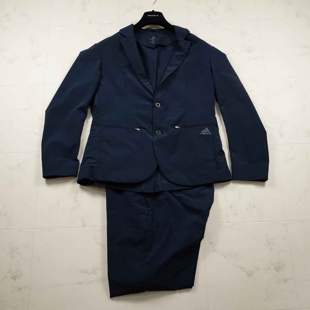 adidas シアサッカー セットアップ ネイビー 3XL 大きいサイズ