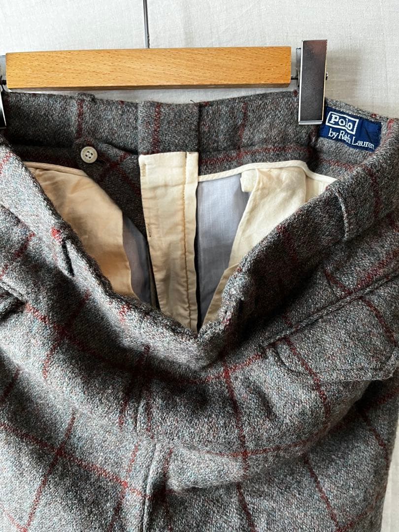POLO ralph laulen ツイード　チェックウール スラックス