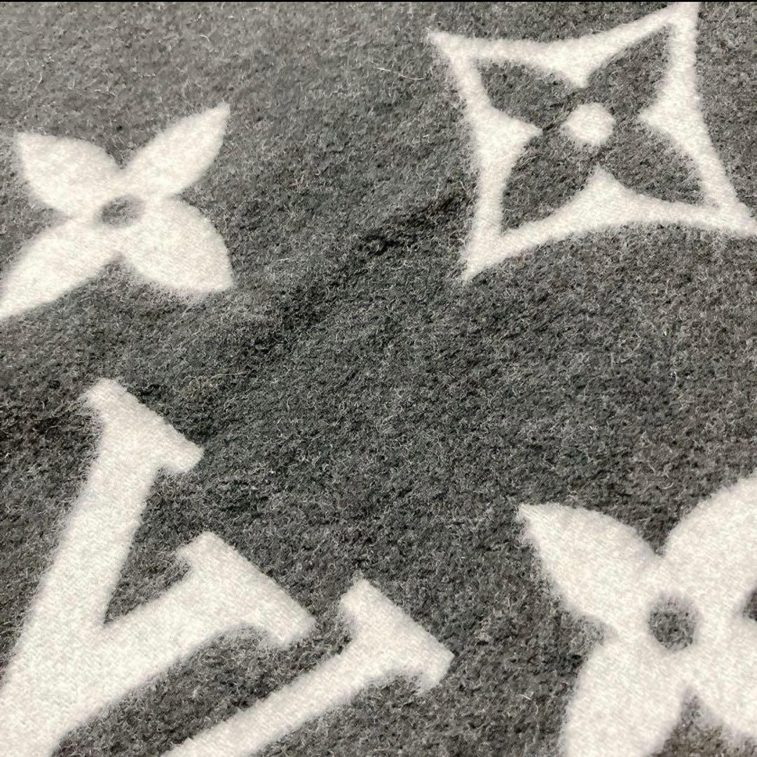 ヴィトン Vuitton モノグラム カシミヤ マフラー ブラック MB24