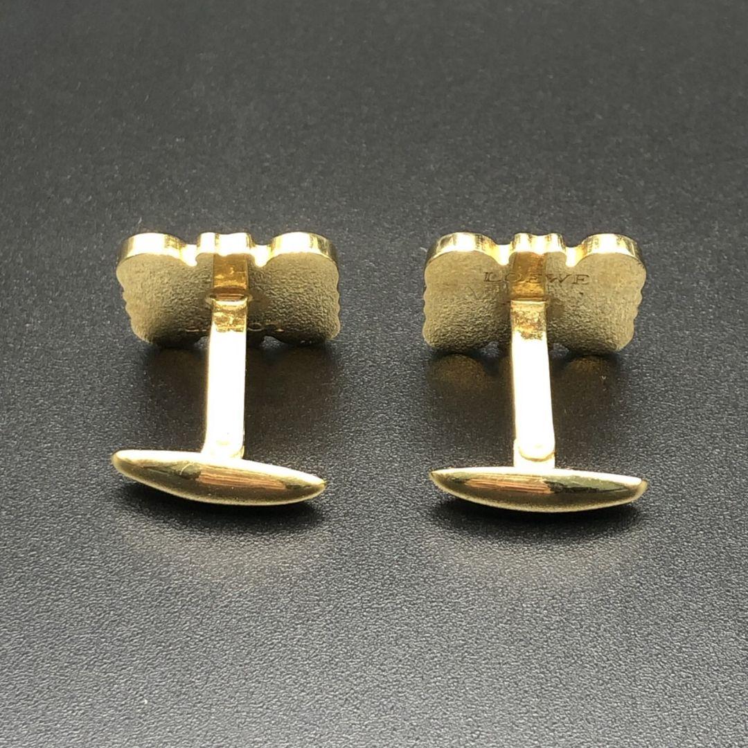 【美品】LOEWE ロエベ アナグラム ゴールド×ブラック カフリンクス カフス