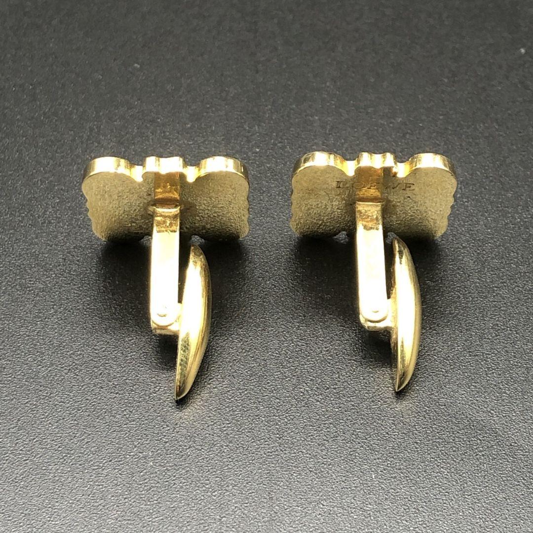 【美品】LOEWE ロエベ アナグラム ゴールド×ブラック カフリンクス カフス