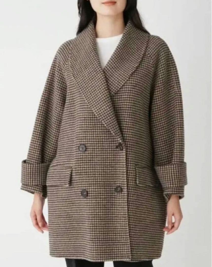 川口春奈着用!!Mila Owen☆接結ハーフ丈Ａラインコート