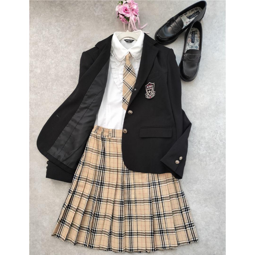 極美品 卒服　女の子160/165　ノバチェック風 フォーマル4点　金釦 卒業式