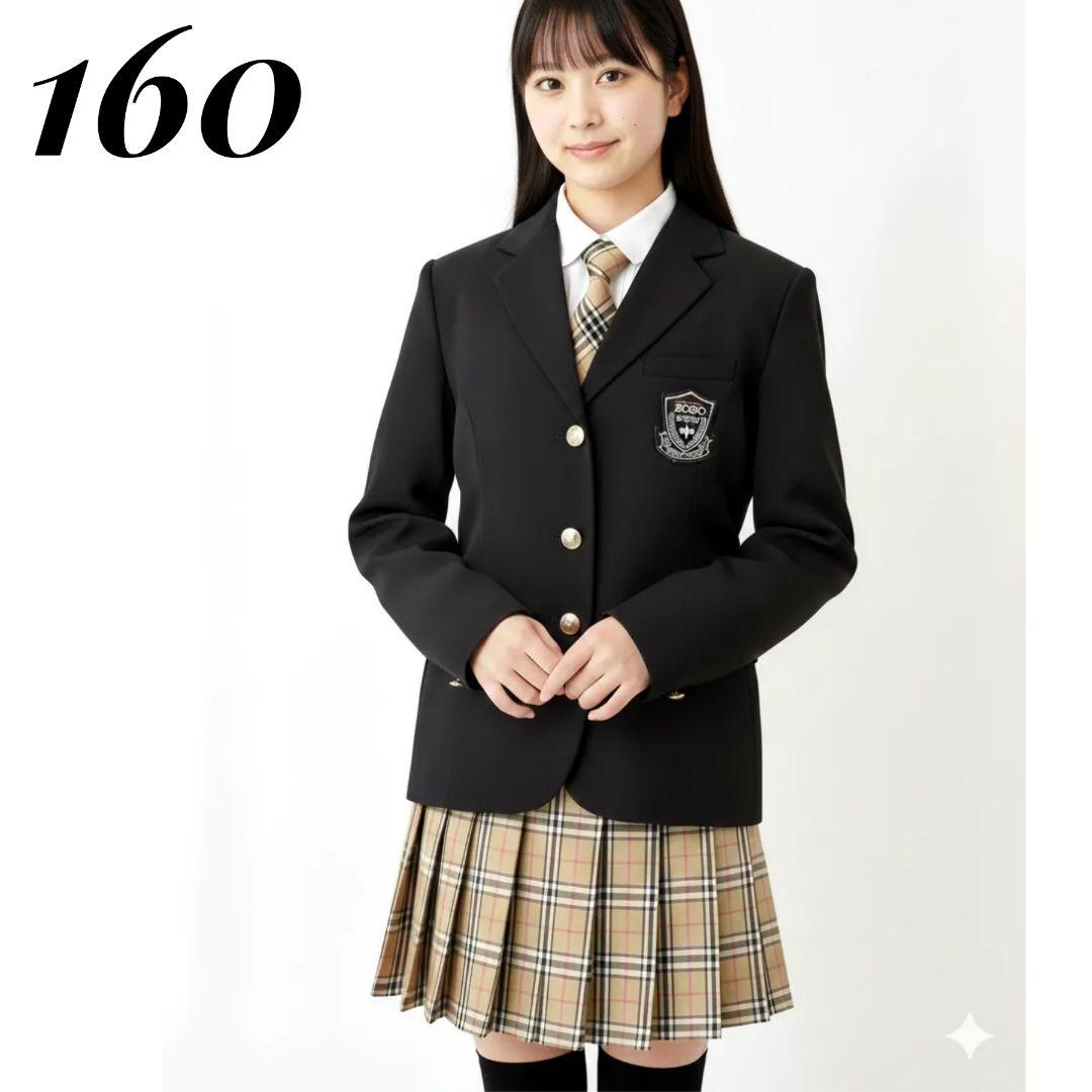 極美品 卒服　女の子160/165　ノバチェック風 フォーマル4点　金釦 卒業式