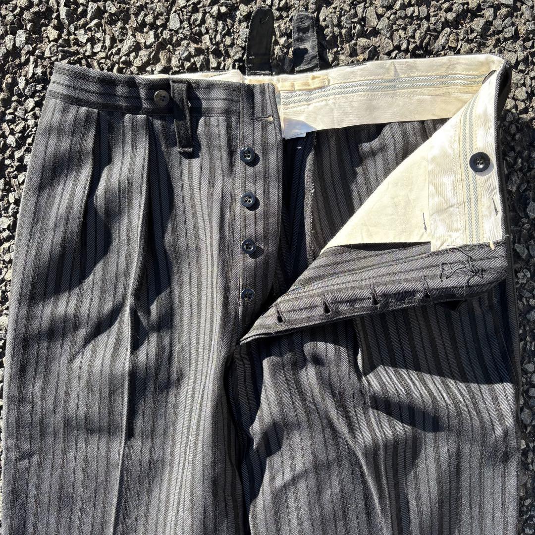 50s 60s ウール　ツータックストライプスラックス