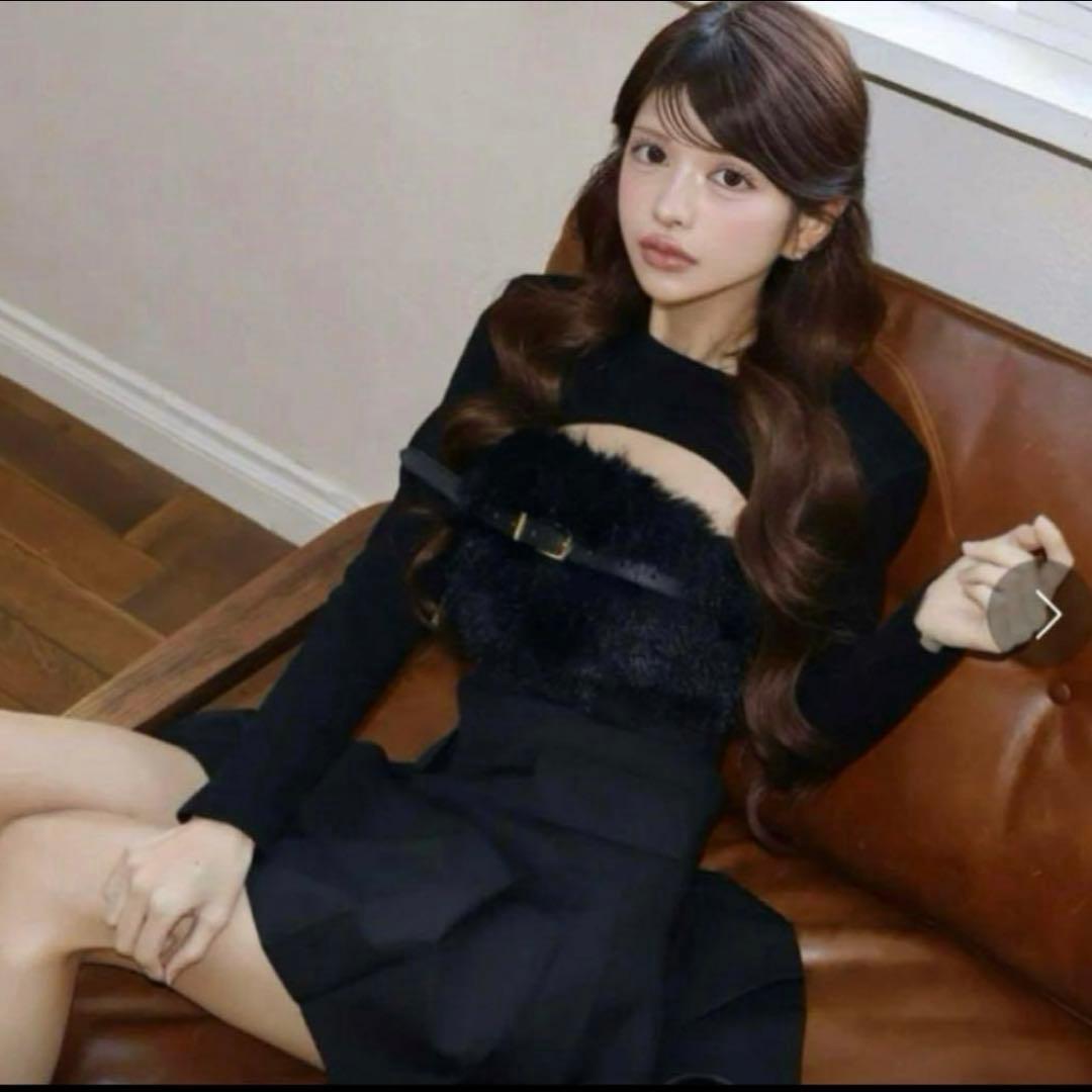 ワンピース Randy Fluffy trench mini dress