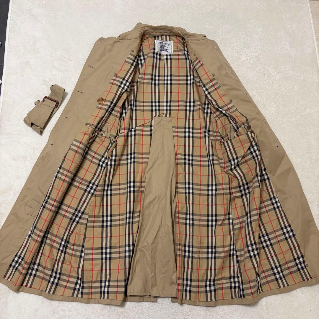 【美品ロング丈】バーバリーズ　トレンチコート　ノバチェック　ベルト　ベージュ　L