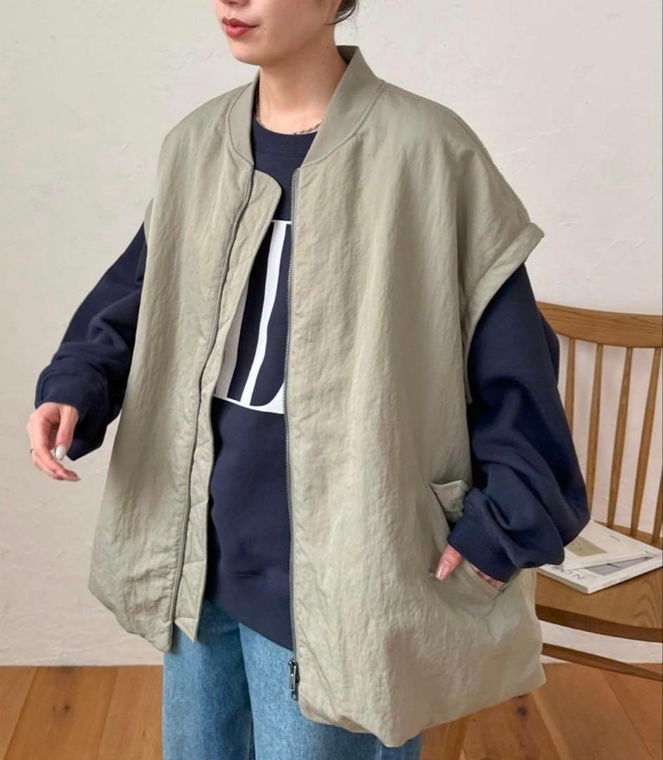 DISCOAT デタッチャブル2WAY メモリーボンバージャケットカーキ