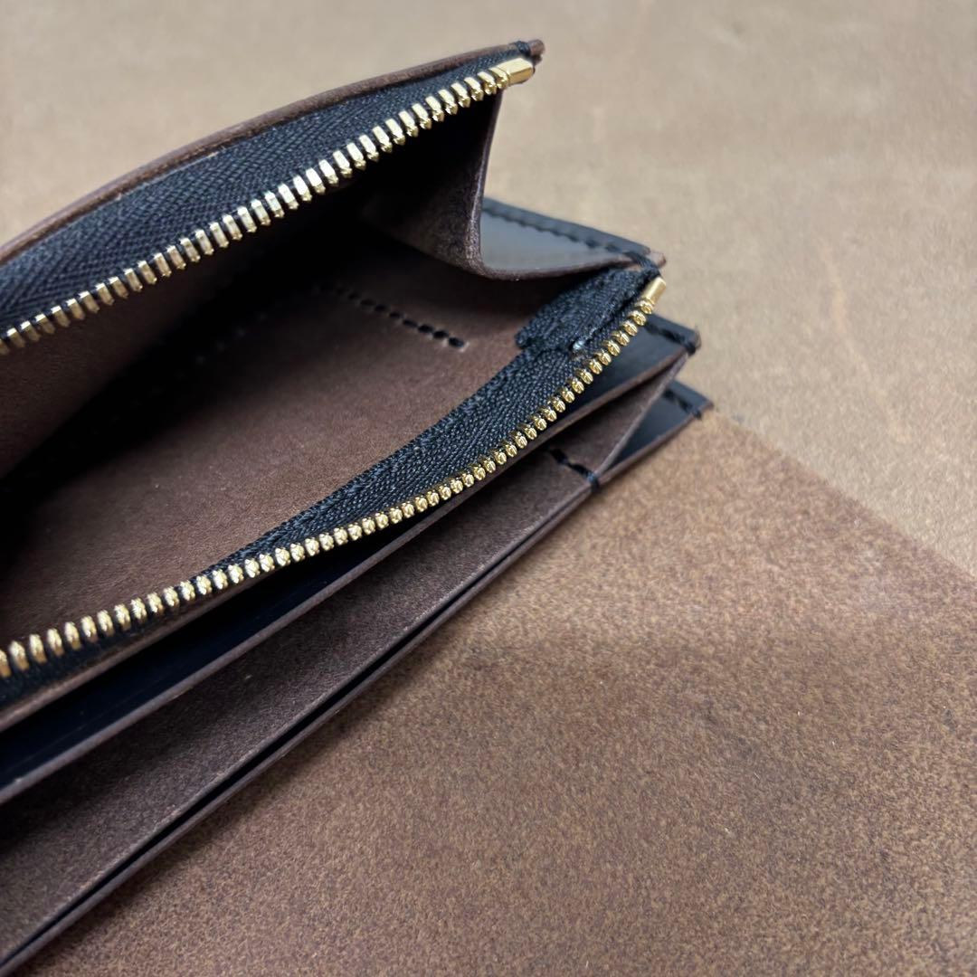 クロムエクセル　トラッカーウォレット　ミドル　黒　茶心 3層　HORWEEN