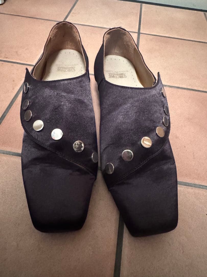 靴 MASU SATIN BAT SHOES(BLACK)26cm