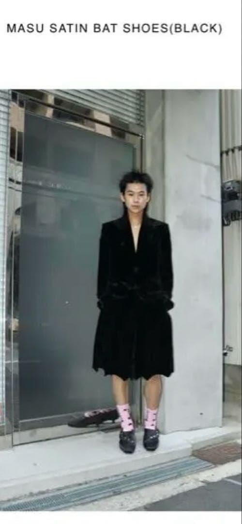 靴 MASU SATIN BAT SHOES(BLACK)26cm