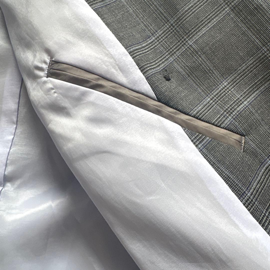 グレー系チェック スカートスーツ 上下セット（サイズ38）