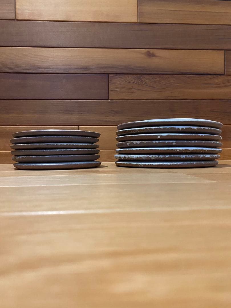 丹波立杭焼　英一窯　丸皿13枚セット