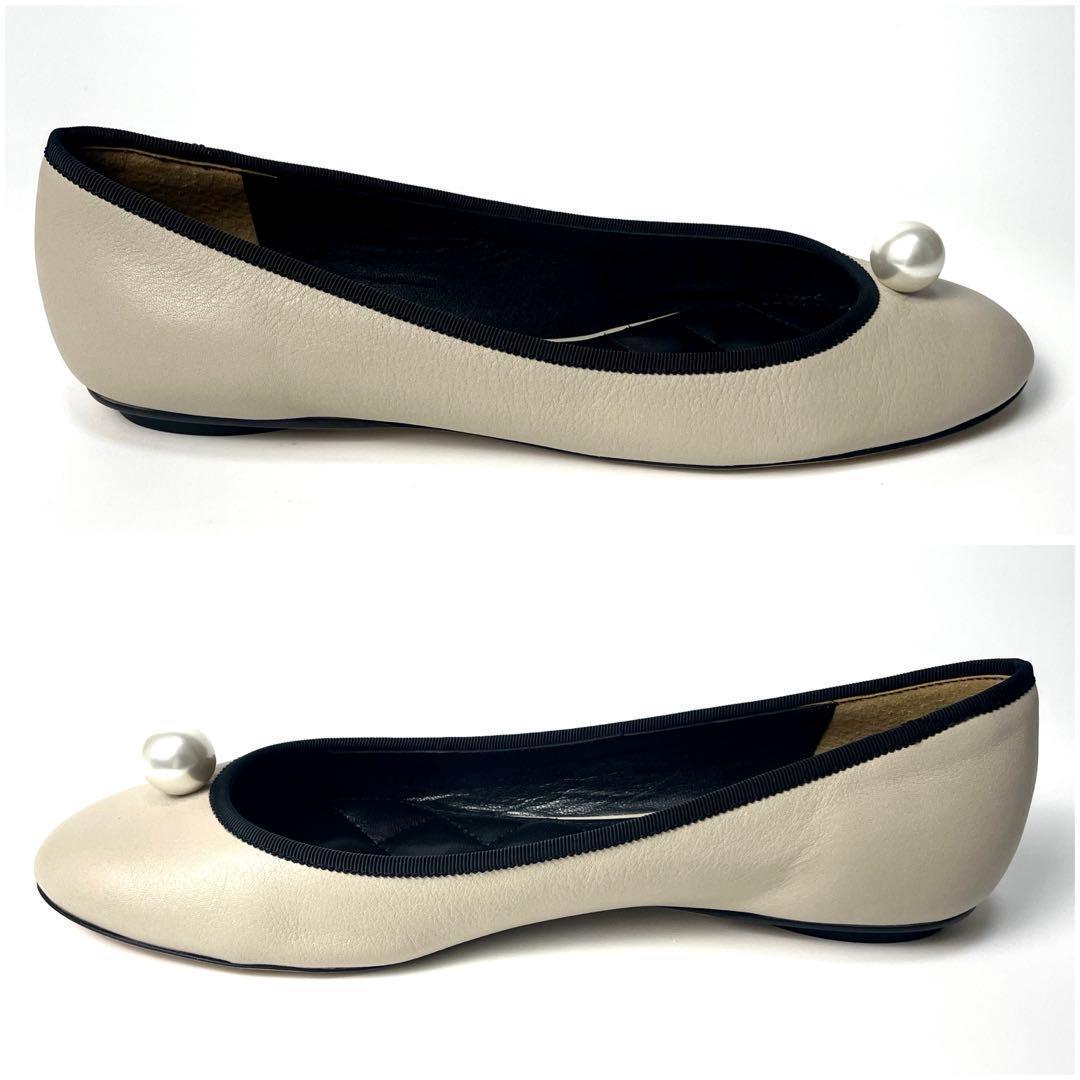 【極美品】ピッピシック 25SS 別注パール フラットシューズ 38 ベージュ