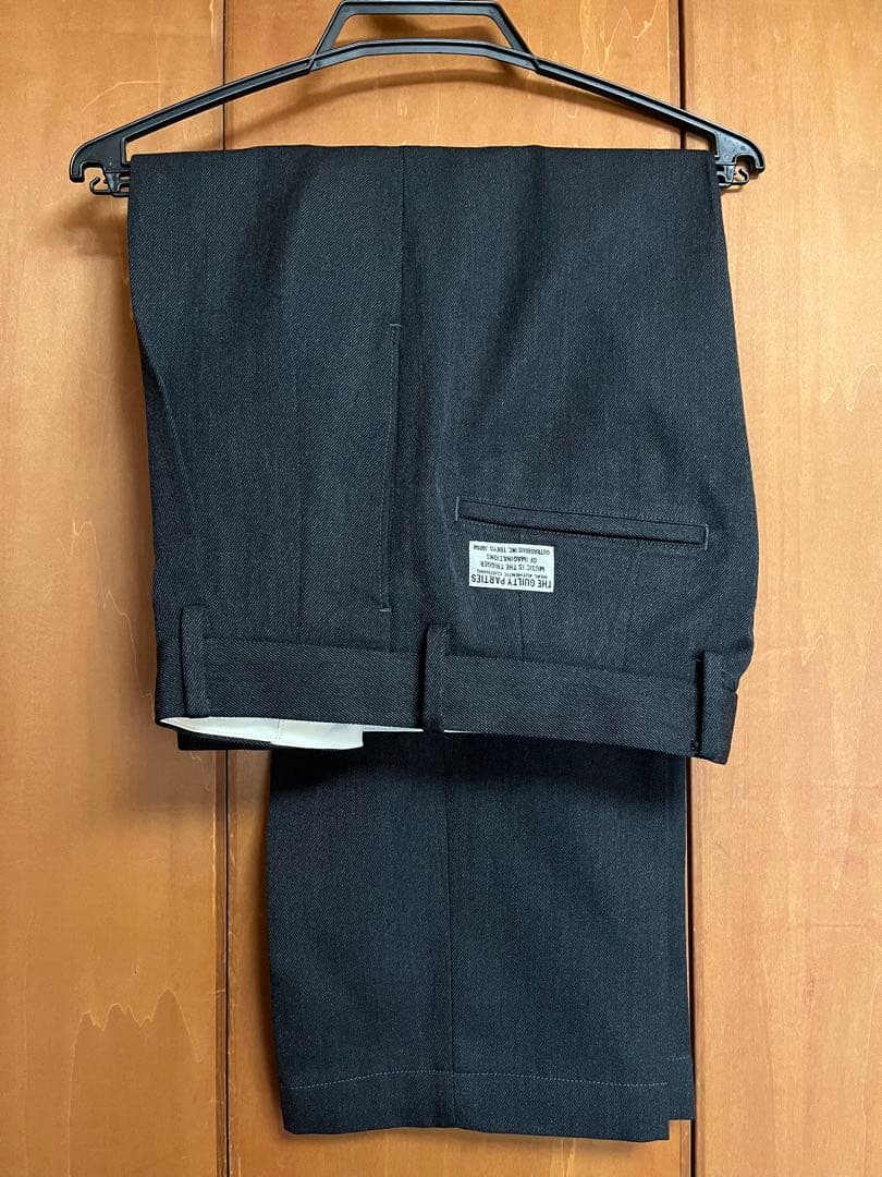 パンツ DOUBLE PLEATED WOOL TROUSERS