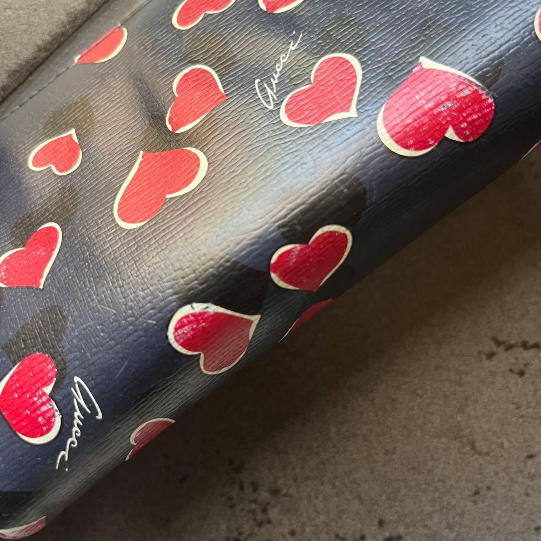 Gucci グッチ　長財布 ラウンド財布　ハート柄　バレンタインコレクション