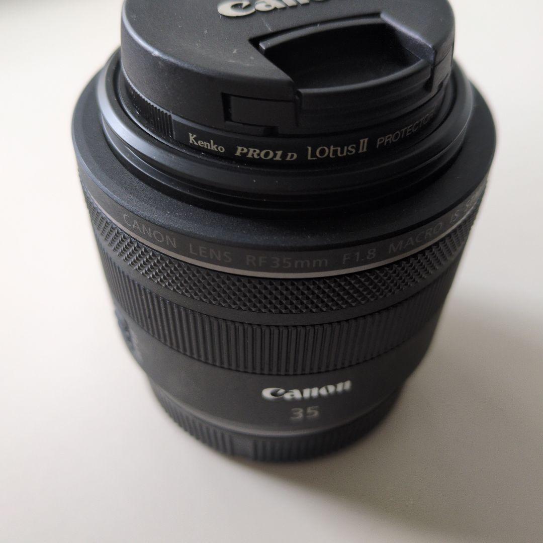 canon RF35mm F1.8 MACRO IS STM、保護フィルター付