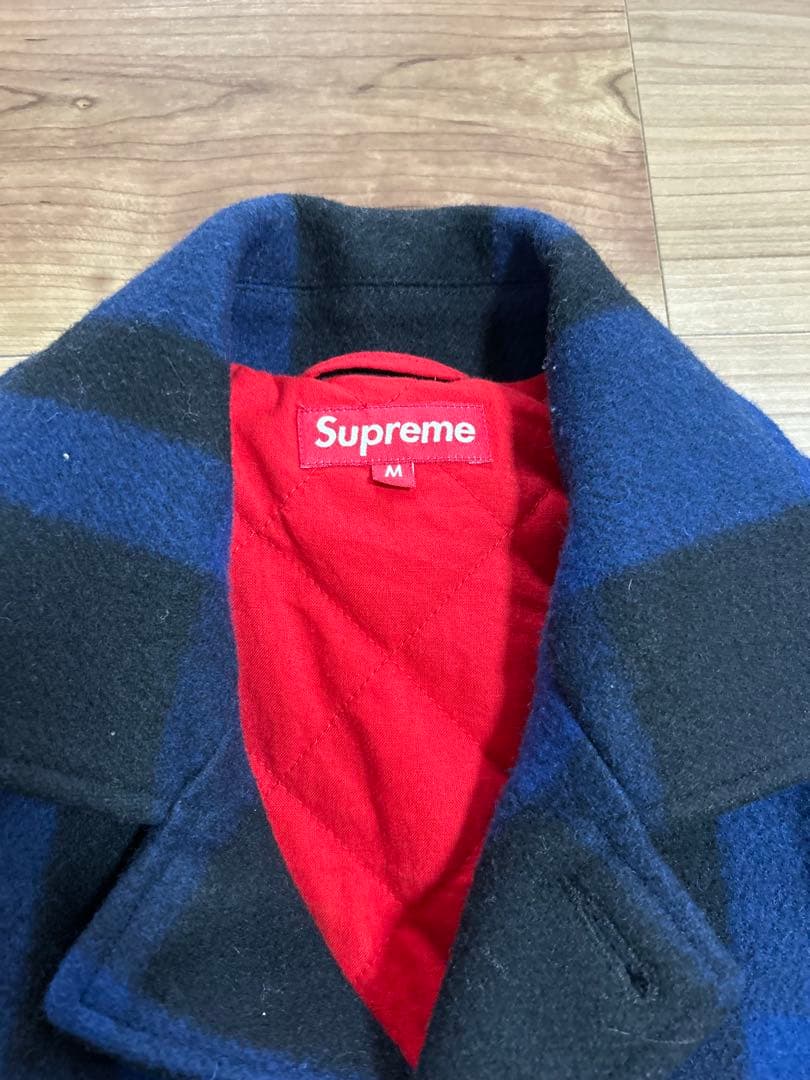 Supreme 青・黒チェック クルーザージャケット