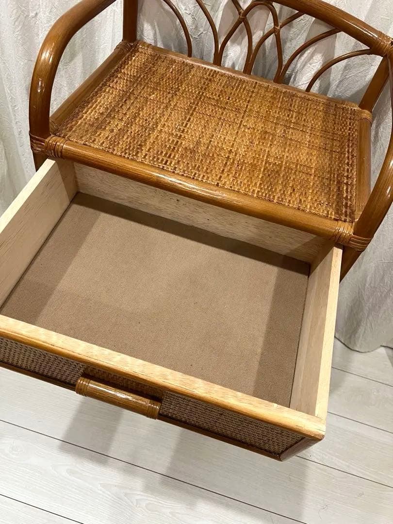 ラタン チェストタンス 5段引き出し 昭和レトロ 押入れ収納 藤