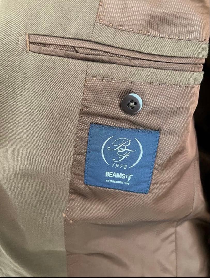 beams f ブラウン　スーツ　46 総裏 brilla コットンウール