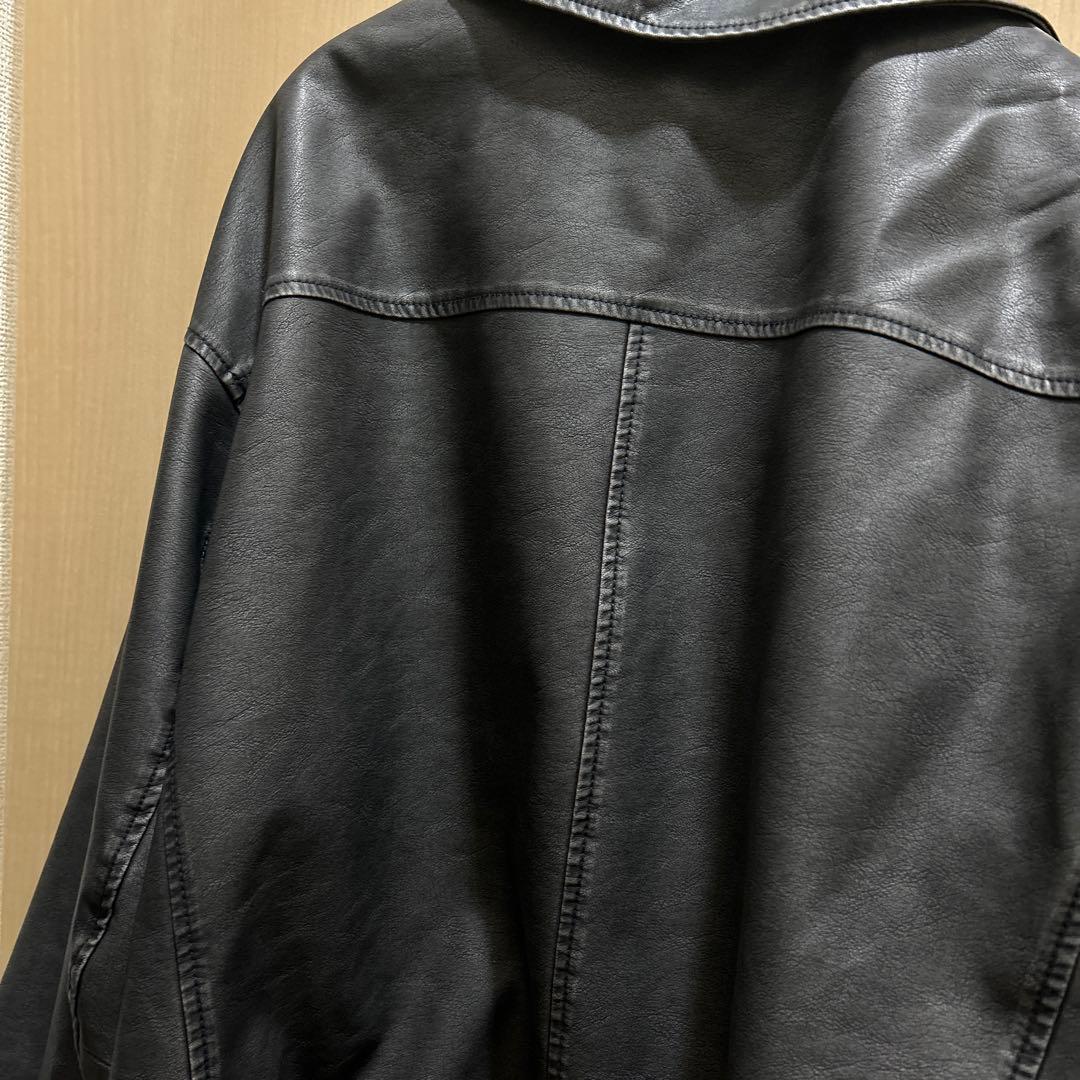 searoomlynn VintagewashECOレザーキルティングライダース