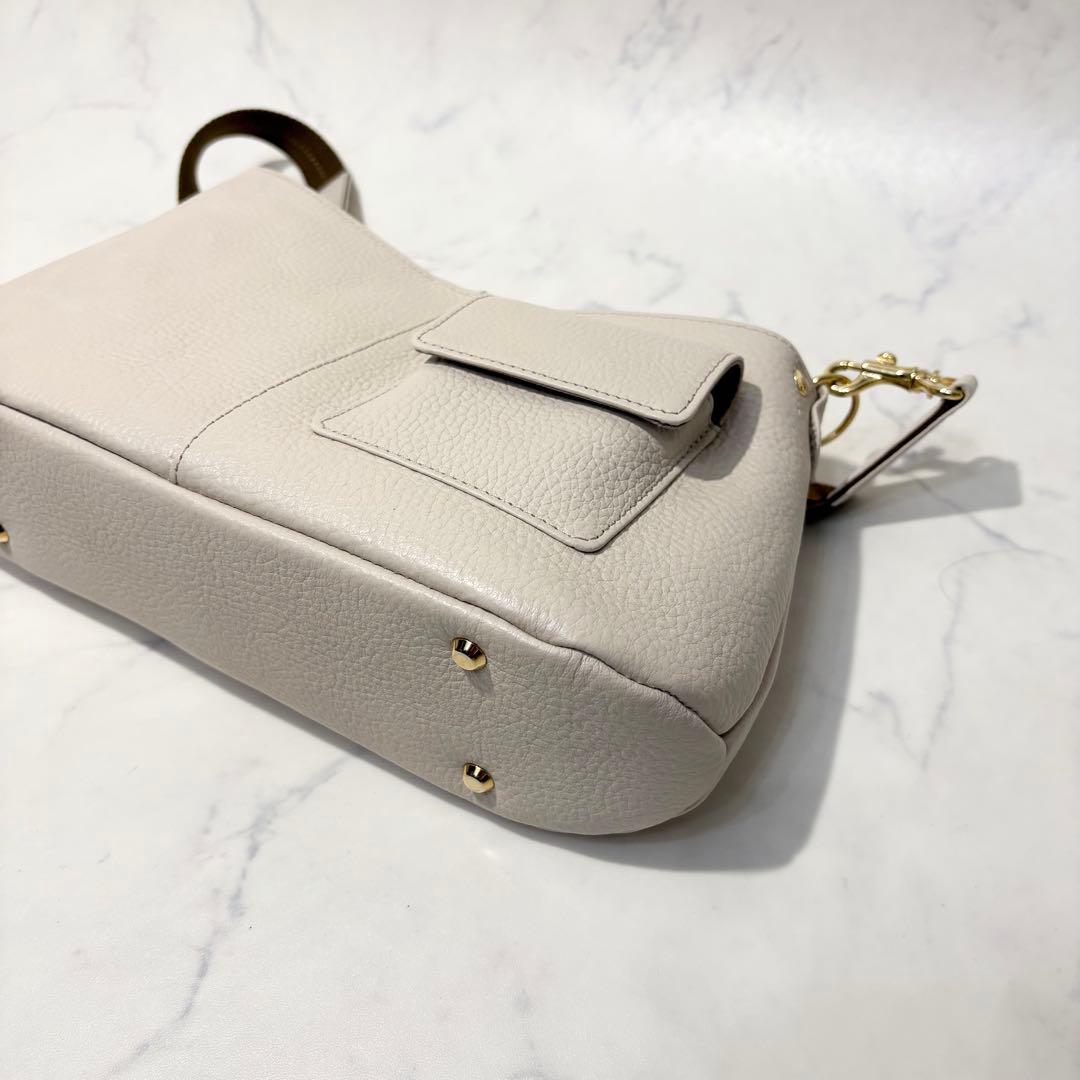 【極美品】ATAO アタオ　2way ショルダーバッグ　ベージュ　レザー