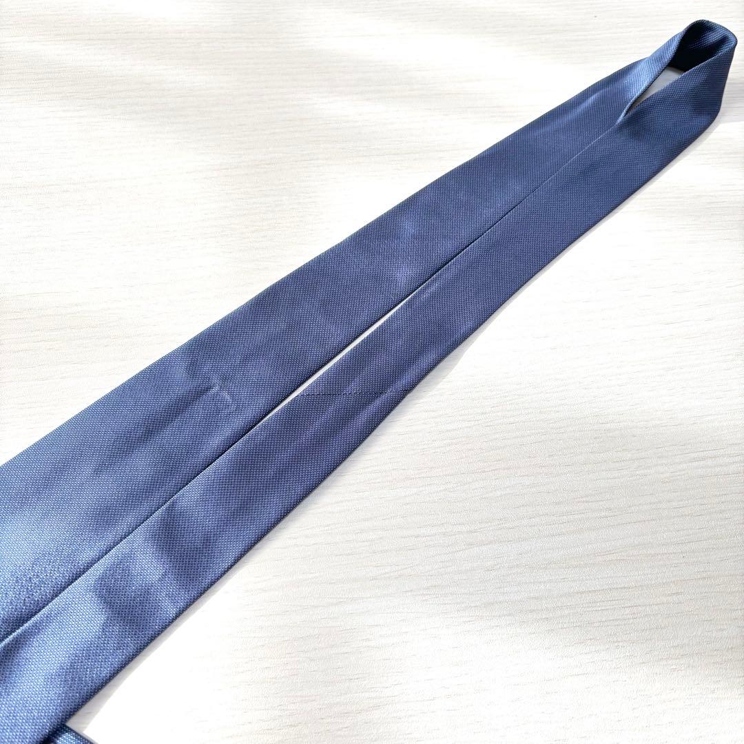PRADA プラダ ダークブルー 無地 ソリッド シルク ネクタイ 成人式 結婚