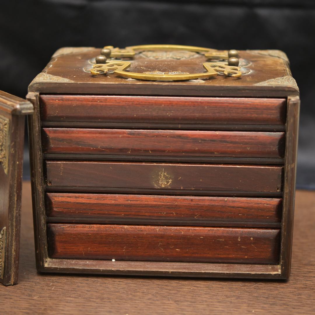 麻雀牌 背竹 関福 唐木箱 アンティーク