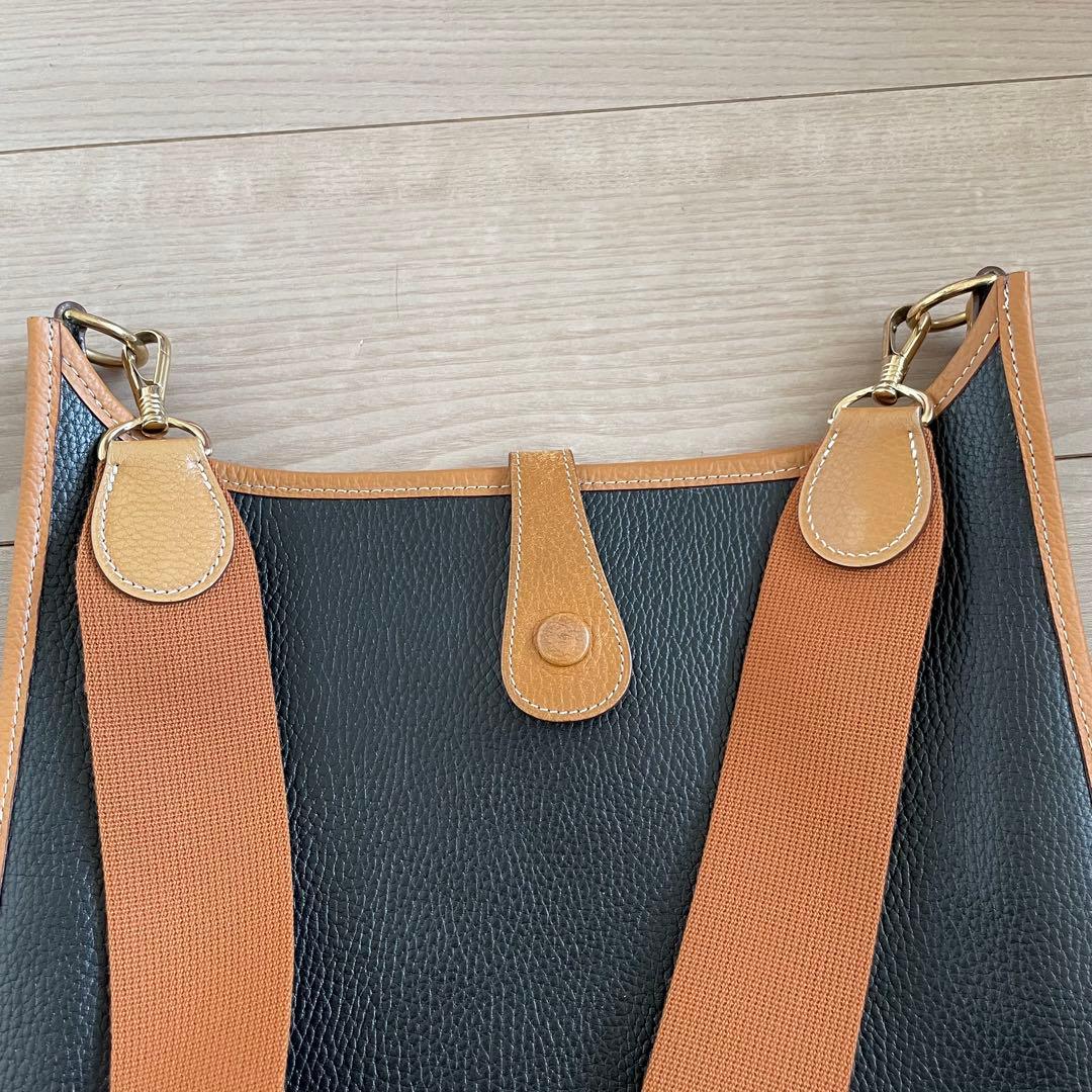 エルメス エヴリンGM 刻印あり 黒×ナチュラル バイカラー ゴールド金具